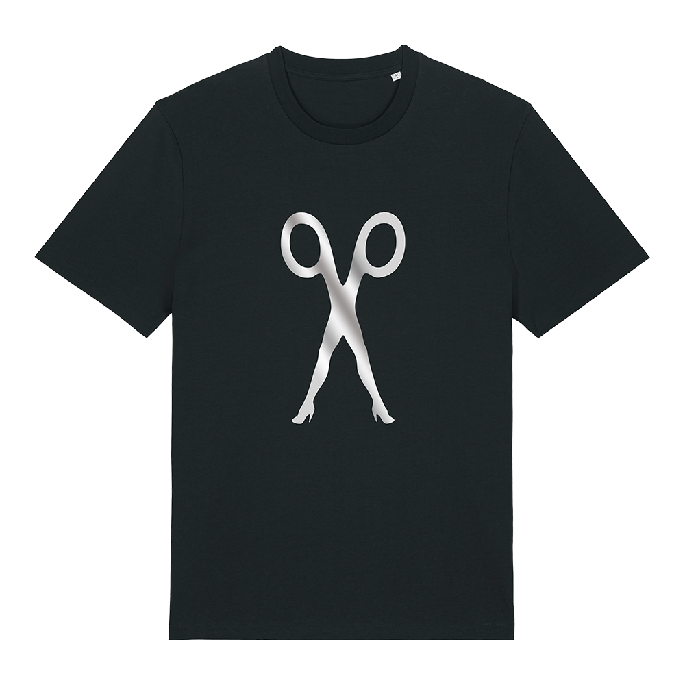 SCISSOR ICON FOIL BLACK TEE