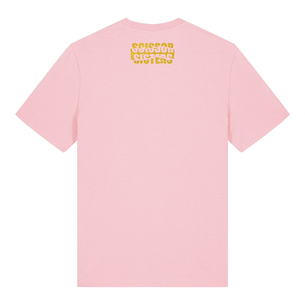 SCISSOR ICON GLITTER PINK TEE