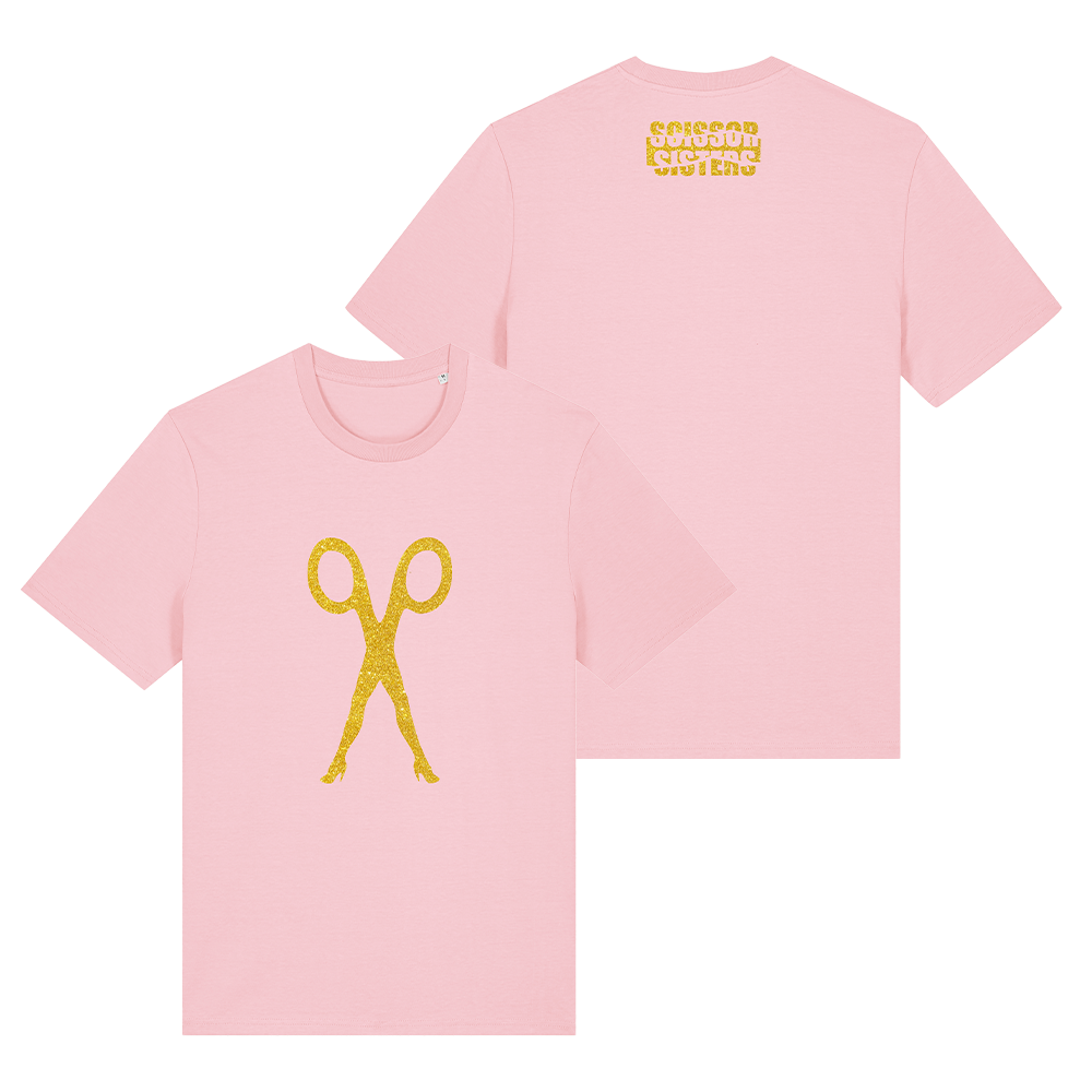 SCISSOR ICON GLITTER PINK TEE
