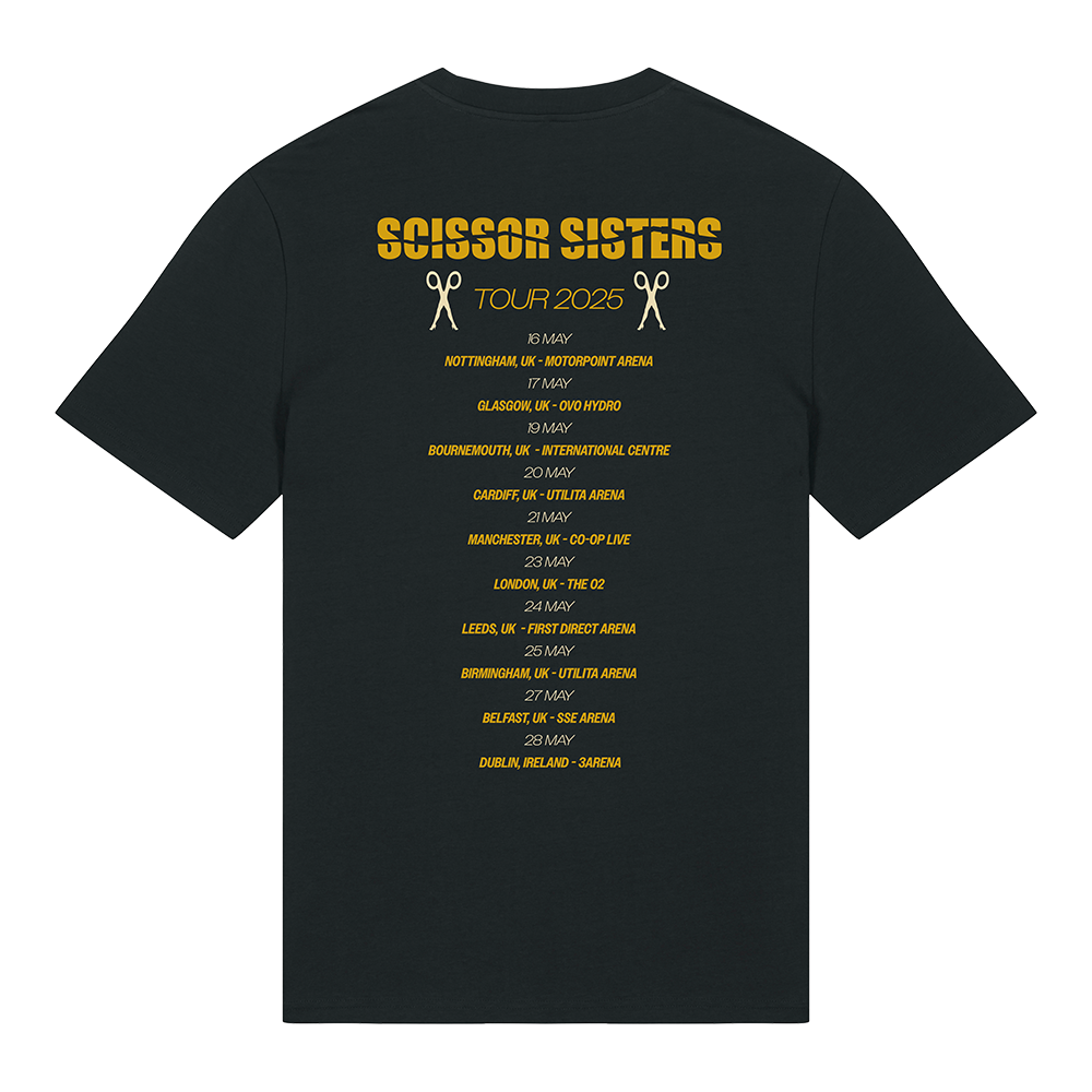 SCISSOR SISTERS 2025 UK TOUR TEE - BLACK