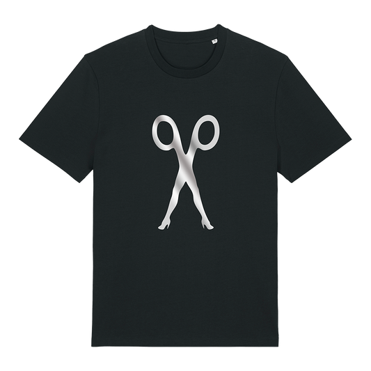 SCISSOR ICON FOIL BLACK TEE