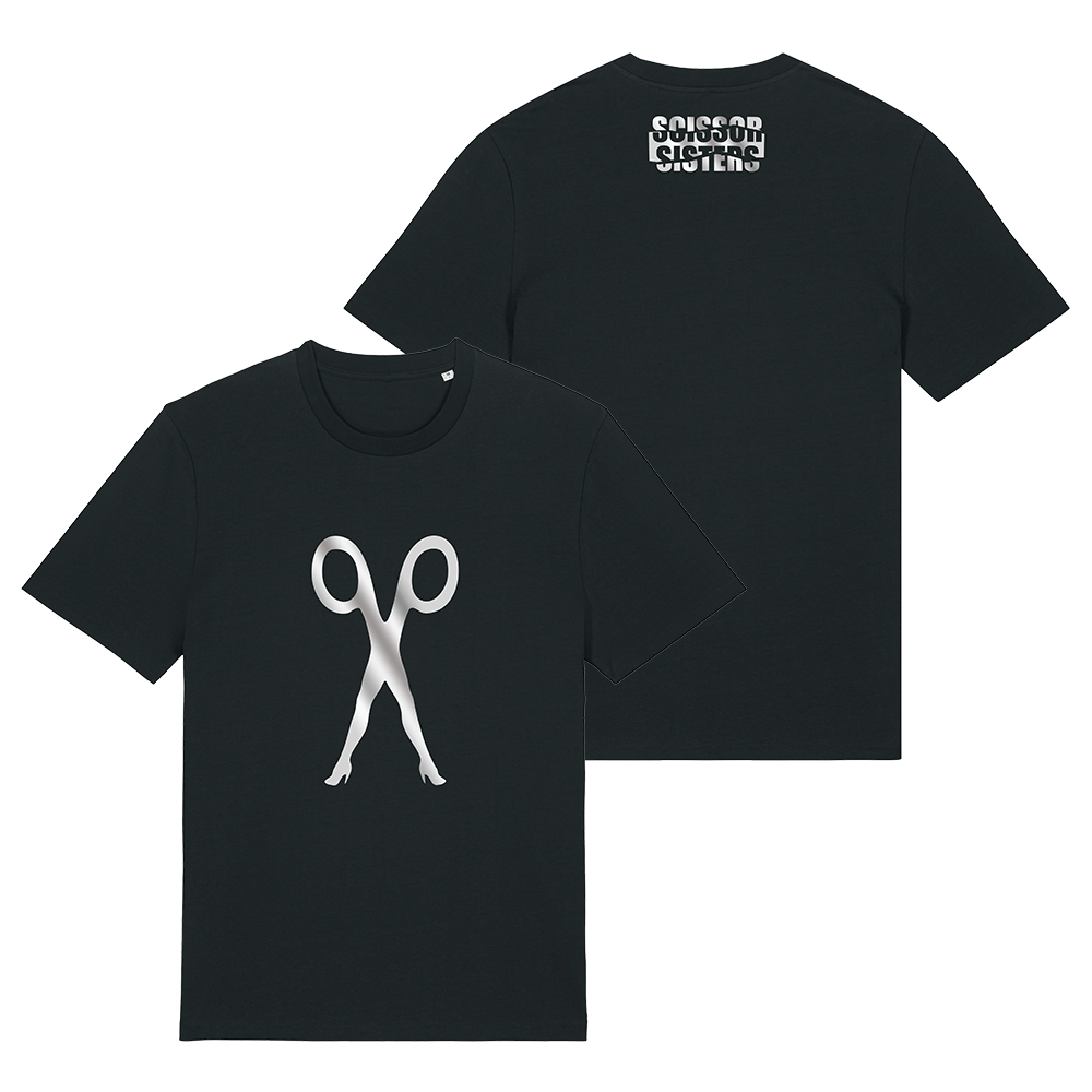 SCISSOR ICON FOIL BLACK TEE