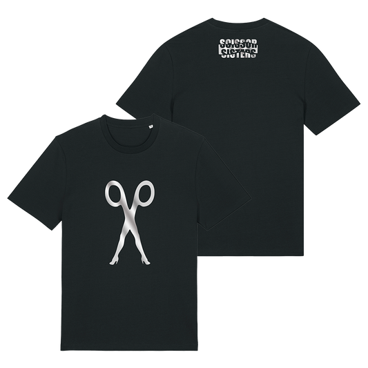 SCISSOR ICON FOIL BLACK TEE