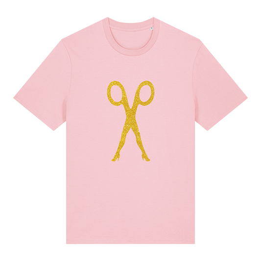 SCISSOR ICON GLITTER PINK TEE