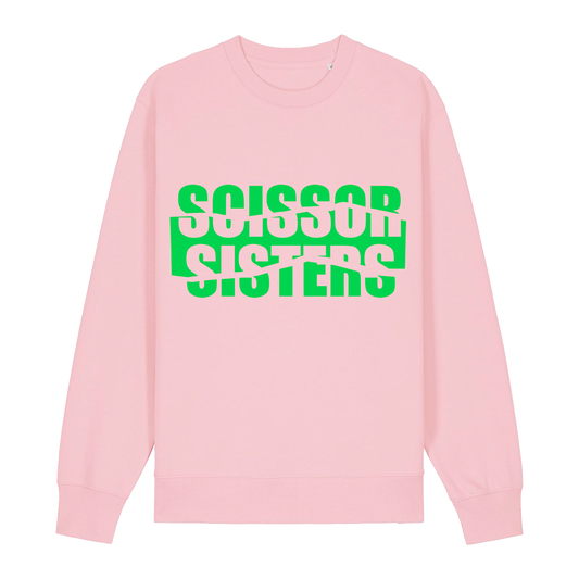 SCISSOR SISTERS RIPPED LOGO PINK SWEATSHIRT